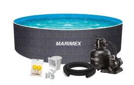 Bazén Marimex Orlando 3,66x1,22 m s pískovou filtrací a příslušenstvím - motiv RATAN