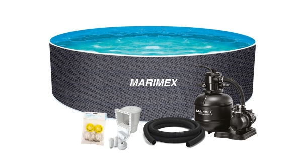 Bazén Marimex Orlando 3,66x1,22 m s pískovou filtrací a příslušenstvím - motiv RATAN