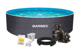 Bazén Marimex Orlando Premium DL 4,60x1,22 m s pískovou filtrací a příslušenstvím - motiv RATAN