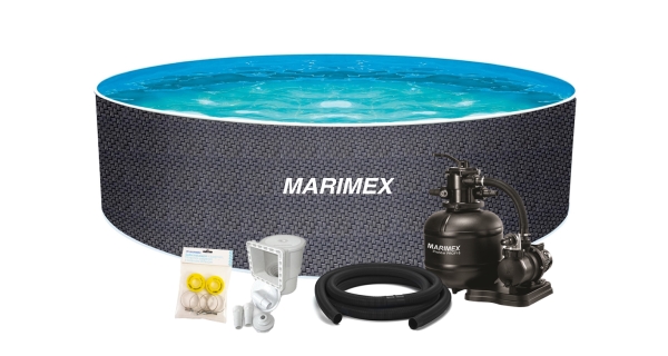 Bazén Marimex Orlando Premium DL 4,60x1,22 m s pískovou filtrací a příslušenstvím - motiv RATAN